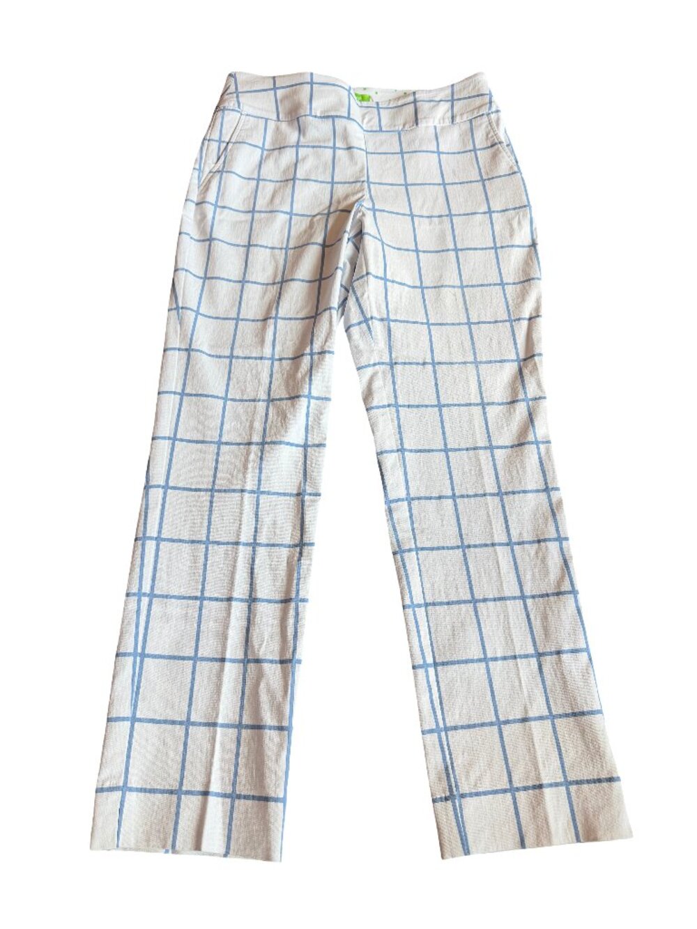 Swing Control Pull-On Stretch Pants Blue White Checker Golf Casual Size 10 NWT